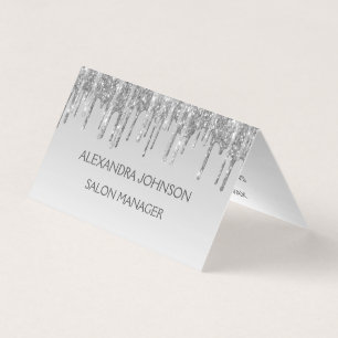 Carte De Visite Parties scintillant en argent de luxe et étincelle