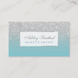 Carte De Visite parties scintillant en faux argent moderne maquill