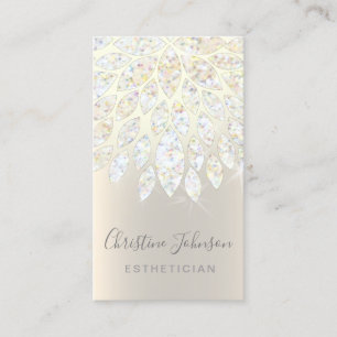 Carte De Visite parties scintillant en faux dahlia bijou design