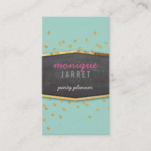 Carte De Visite Parties scintillant en feuille d'or GLAMOROUS conf