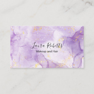Carte De Visite Parties scintillant en marbre violet esthétique Ca