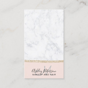 Carte De Visite parties scintillant en or clair en marbre maquilla