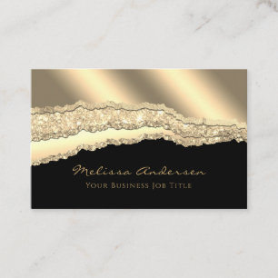 Carte De Visite Parties scintillant en or de luxe en verre Pile Ed