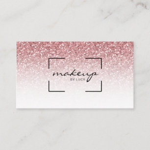 Carte De Visite Parties scintillant en or Rose Makeup Beauty Salon
