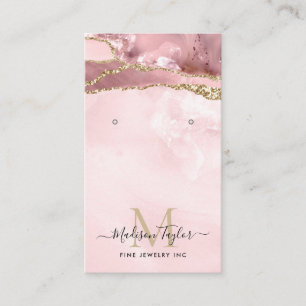 Carte De Visite Parties scintillant en or rose marbre Agate Bijout