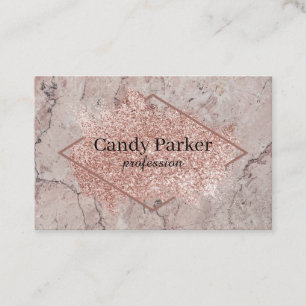 Carte De Visite Parties scintillant en or rose marbre vectoriel ar
