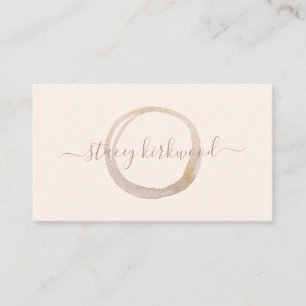 Carte De Visite Parties scintillant en or rose pâle - Cercle Logo 