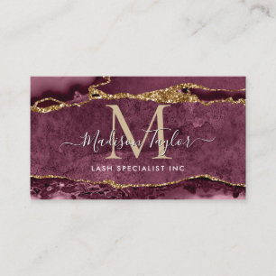 Carte De Visite Parties scintillant en or rouge de Bourgogne Marbr