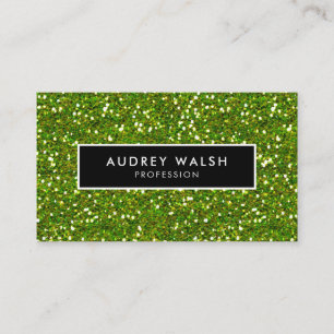 Carte De Visite parties scintillant en verre vert Girl Luxury et n