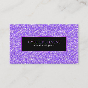Carte De Visite Parties scintillant et étincelles violettes