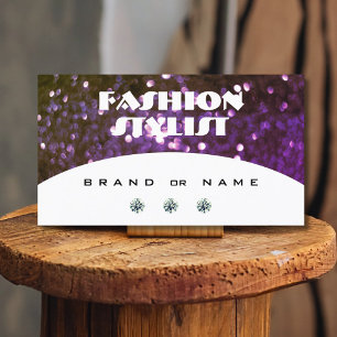 Carte De Visite Parties scintillant étincelante blanc violet à oei