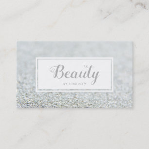 Carte De Visite Parties scintillant étincelante en argent Beauté M