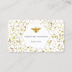 Carte De Visite parties scintillant fausse abeille hexagones
