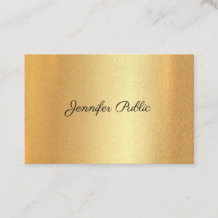 Carte De Visite Parties scintillant Faux Gold Script à main Élégan