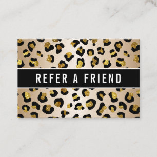 Carte De Visite Parties scintillant faux or luxe leopard Référence