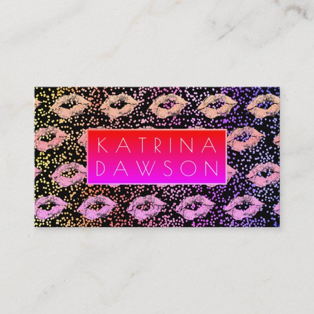 Carte De Visite Parties scintillant flamboyante Baisers et spectre (Devant)