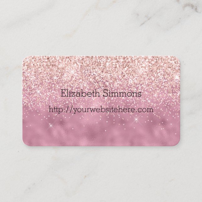 Carte De Visite Parties scintillant Glam Glitz rose (Devant)
