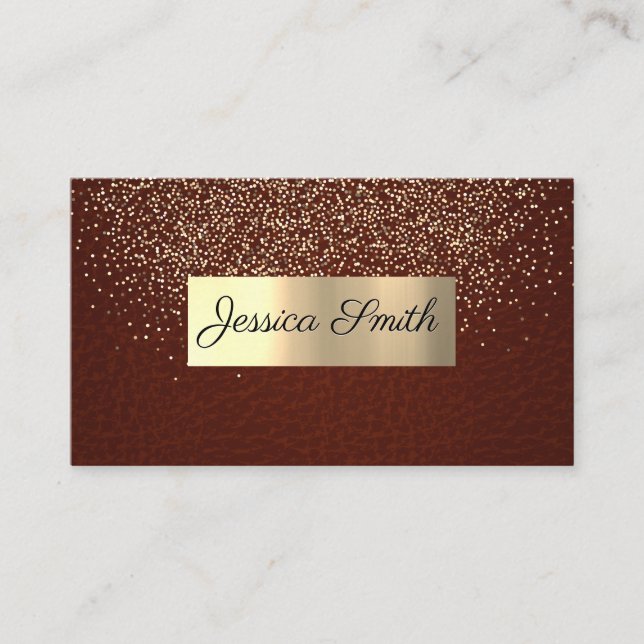 Carte De Visite Parties scintillant Gold Confetti | Texture en cui (Devant)