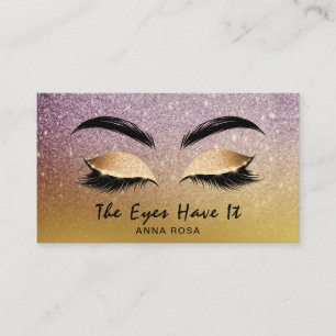 Carte De Visite *~* Parties scintillant Gold de l'aubergine Lashes