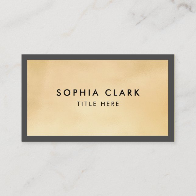 Carte De Visite Parties scintillant Gold de luxe Moderne Élégant (Devant)