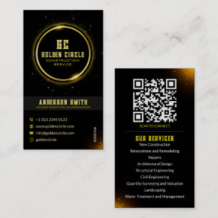 Carte De Visite Parties scintillant Gold des services de construct