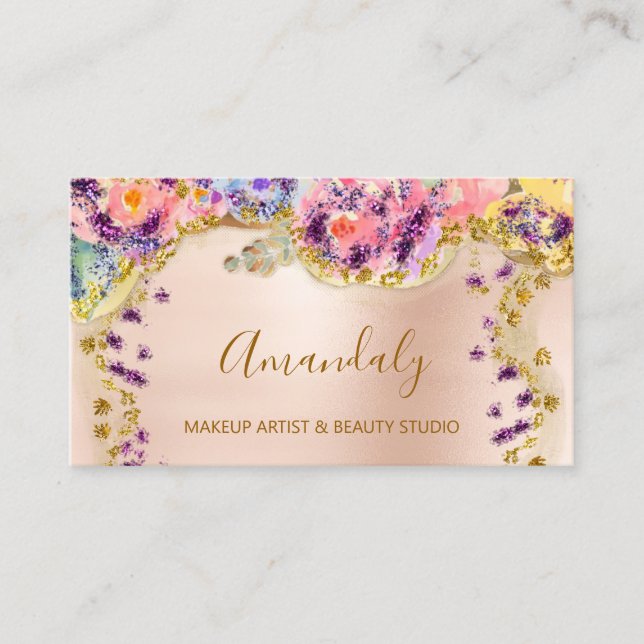 Carte De Visite Parties scintillant Gold Event Planner Fashion Sty (Devant)