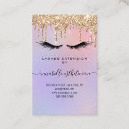 Carte De Visite Parties scintillant Gold Eyelash Extension Client 