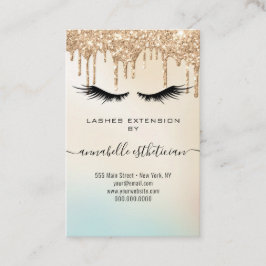 Carte De Visite Parties scintillant Gold Eyelash Extension Client 