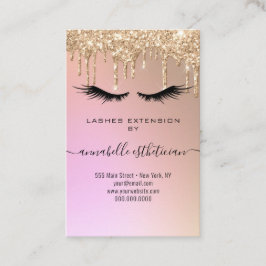 Carte De Visite Parties scintillant Gold Eyelash Extension Client 
