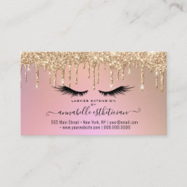 Carte De Visite Parties scintillant Gold Eyelash Extension Rendez-