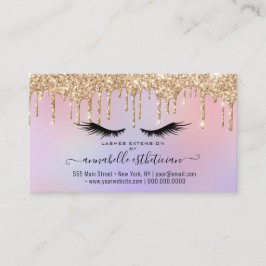 Carte De Visite Parties scintillant Gold Eyelash Extension Rendez-