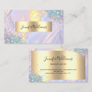 Carte De Visite Parties scintillant Gold Foil Moderne violet Holog