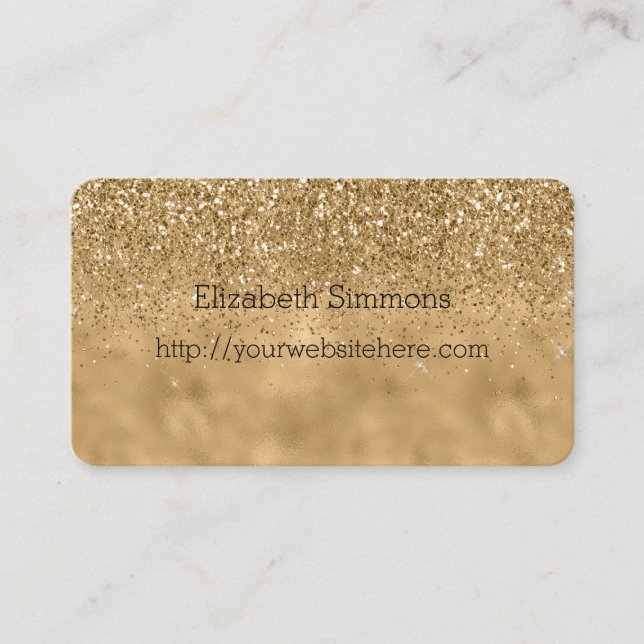 Carte De Visite Parties scintillant Gold Glitzy (Devant)