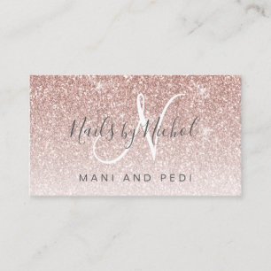 Carte De Visite Parties scintillant Gold Rose Mani Pedi Studio