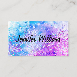 Carte De Visite Parties scintillant Holographique Aquarelle Encre