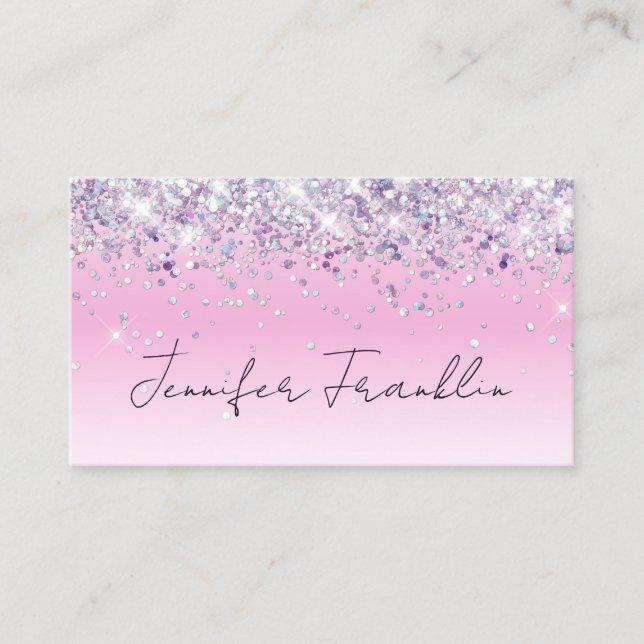 Carte De Visite Parties scintillant Holographique Bling Maquillage (Devant)