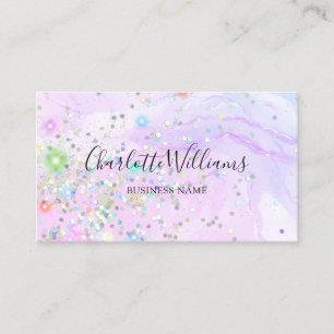Carte De Visite Parties scintillant holographique en encre de marb