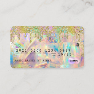 Carte De Visite Parties scintillant Holographique Iridescente Styl