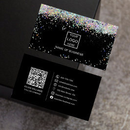 Carte De Visite Parties scintillant holographique QR Code Social M