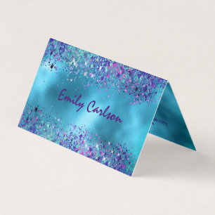 Carte De Visite Parties scintillant irisée rose chic