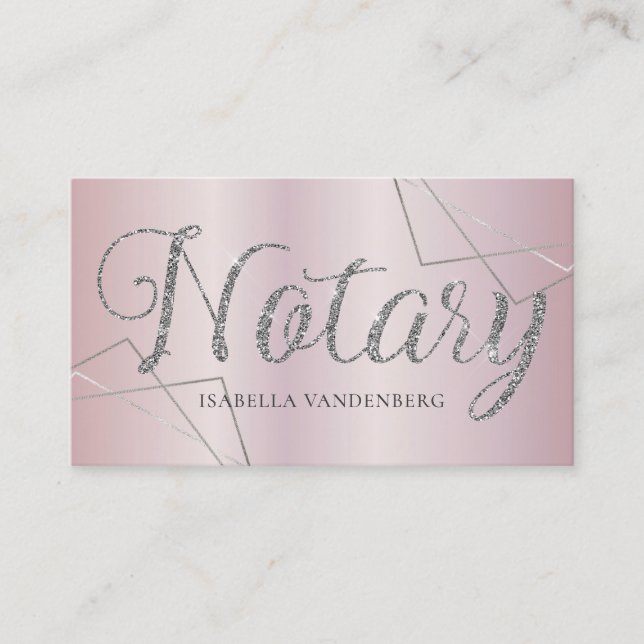 Carte De Visite Parties scintillant Lilac Notaire Public Moderne G (Devant)