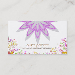 Carte De Visite Parties scintillant Lotus Fleur Logo Yoga Soins de