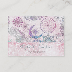 Carte De Visite Parties scintillant magique Iridescente Plumes Dre