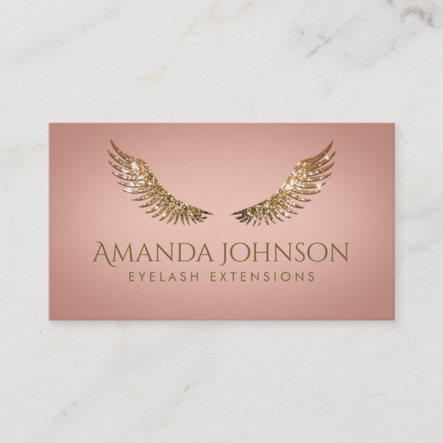 Carte De Visite Parties scintillant Mascara Eyelash Extensions Gol (Devant)
