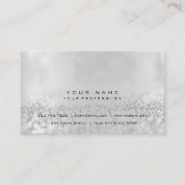 Carte De Visite Parties scintillant Minimale Vip Gris Argent Préma