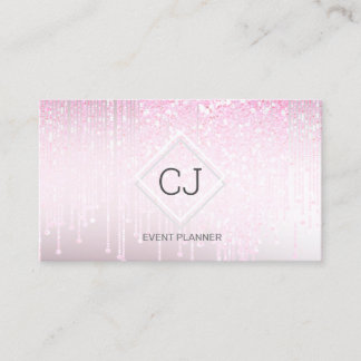 Carte De Visite Parties scintillant moderne à pâte feuilletée rose