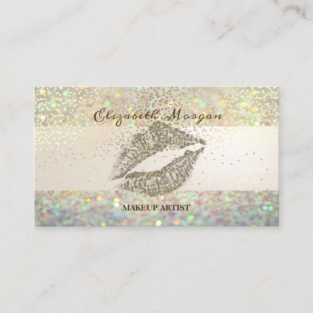 Carte De Visite Parties scintillant moderne Bokeh Stripe, Confetti (Devant)