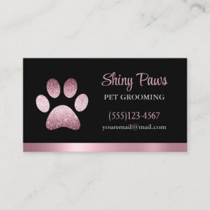 Carte De Visite Parties scintillant moderne Chien Empreinte de pat
