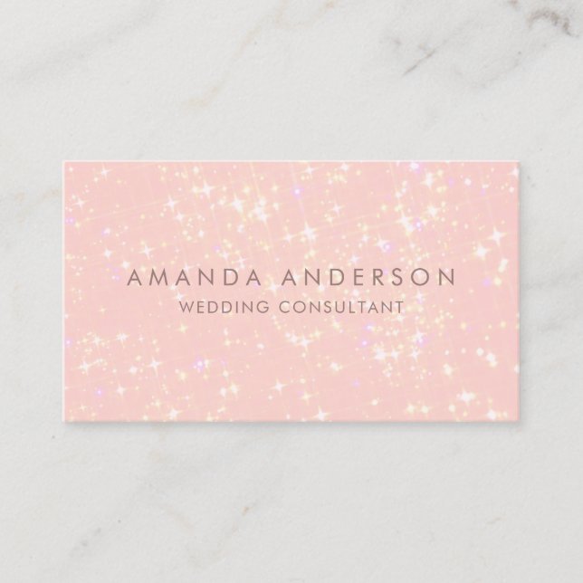 Carte De Visite Parties scintillant moderne rose subtile Bokeh | C (Devant)
