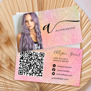 Carte De Visite Parties scintillant molle maquillage cheveux photo